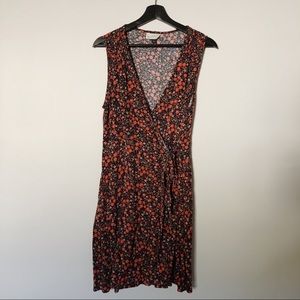 Universal Thread | Red Flower Print Wrap Dress